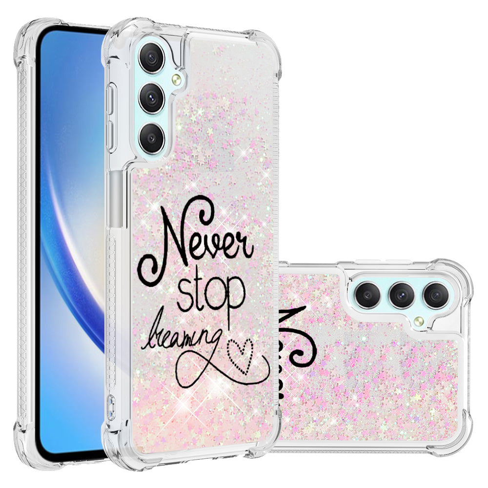 YB Quicksand Series-2 for Samsung Galaxy A24 4G Pattern Printing TPU Phone Case Floating Liquid Cover YB Quicksand Series-2 for Samsung Galaxy A24 4G Pattern Printing TPU Phone Case Floating Liquid Cover